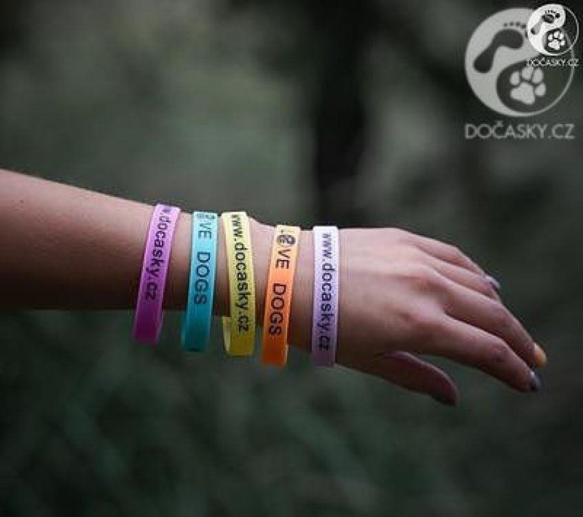 Silikonový reflexní náramek I LOVE DOGS
