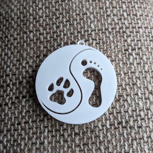 Ozdoba psí jin jang - bílá