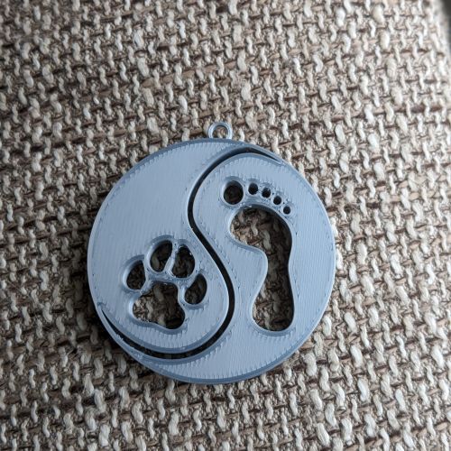 Ozdoba psí jin jang - šedá