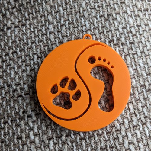 Ozdoba psí jin jang - oranžová