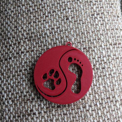 Ozdoba psí jin jang - červená