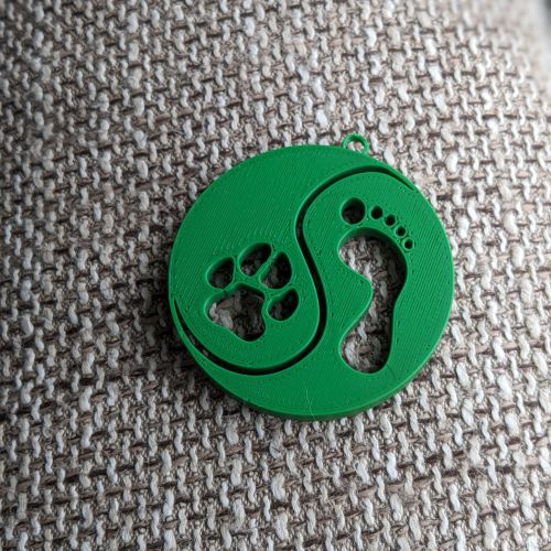 Ozdoba psí jin jang - zelená