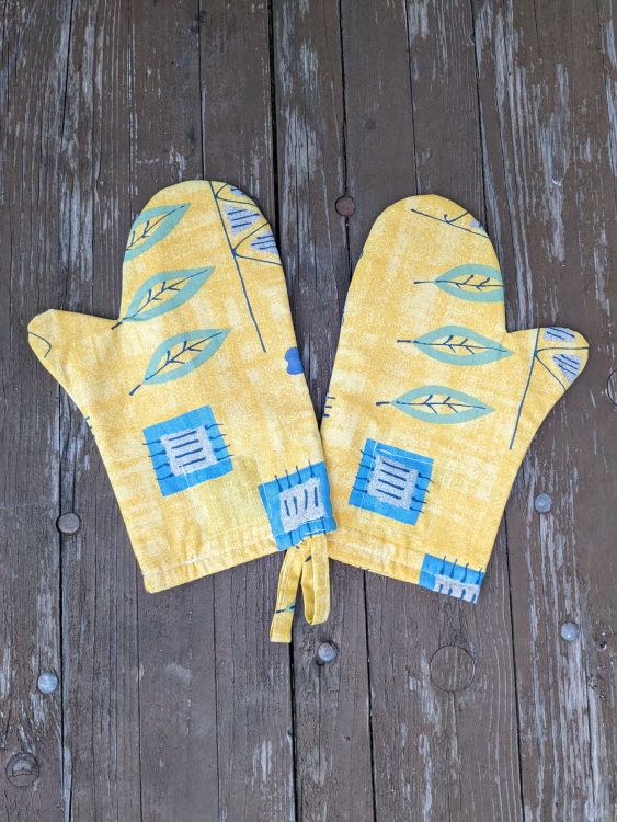 Kuchyňské chňapky s magnetem - kytičky