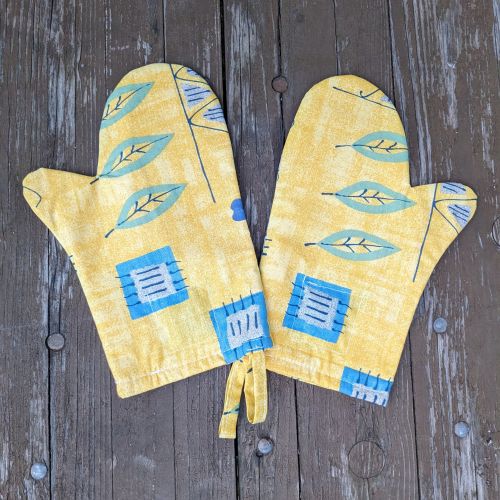 Kuchyňské chňapky s magnetem - kytičky