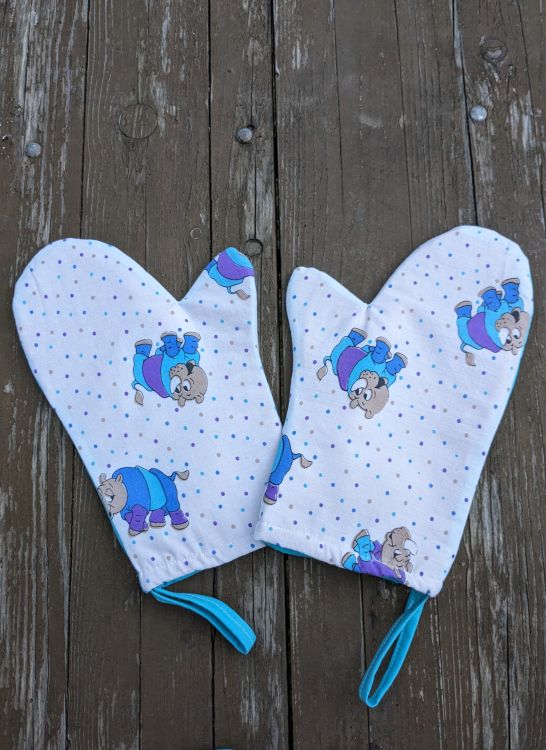 Kuchyňské chňapky s magnetem - hrošíci