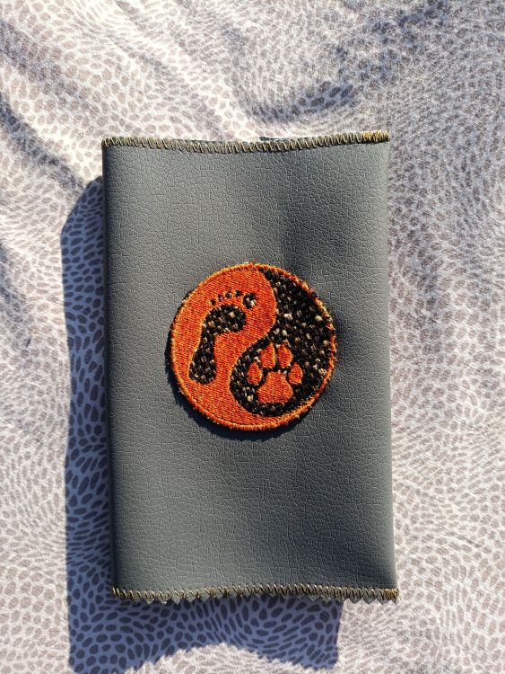 Kožený obal na pas - šedý