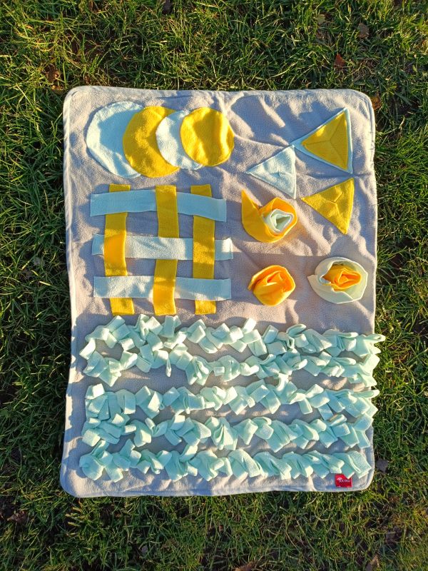 Čmuchací dečka pro psy - modrožlutá