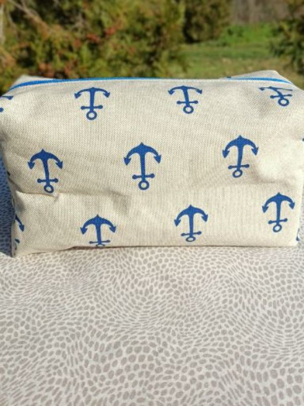 Ručně šitá kosmetická taštička námořnická
