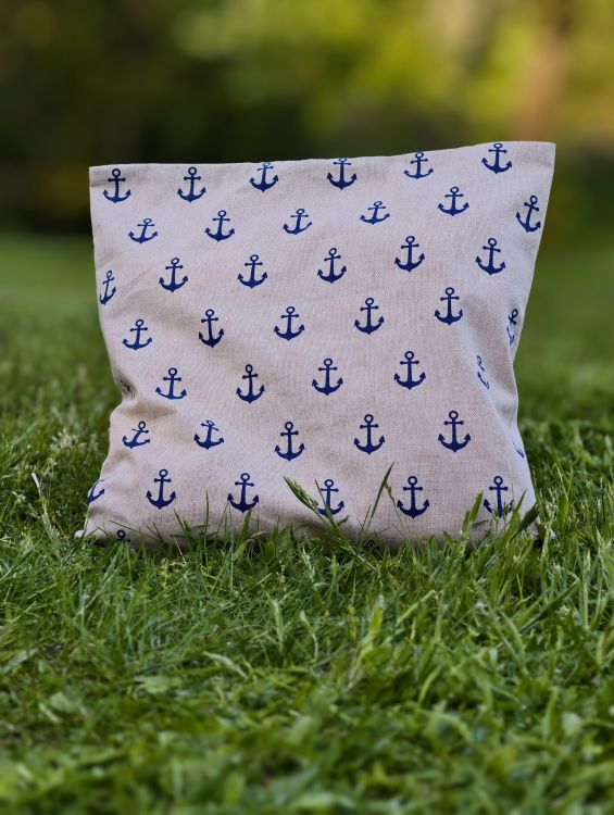 Handmade povlak na polštář s kotvami