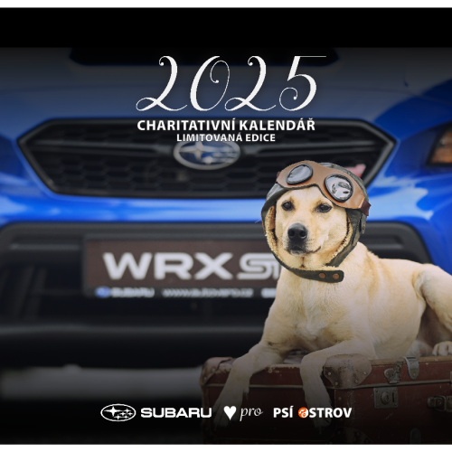 Charitativní kalendář Subaru pro Psí ostrov 2025