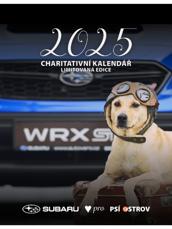Charitativní kalendář Subaru pro Psí ostrov 2025